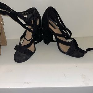 Black lace up heels